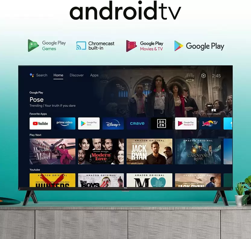 TCL S5403A 80.04 cm (32 inch) HD Ready LED Smart Android TV with Bezel Less with Extra Brightness (Metal Body) (32S5403A) - Image 3