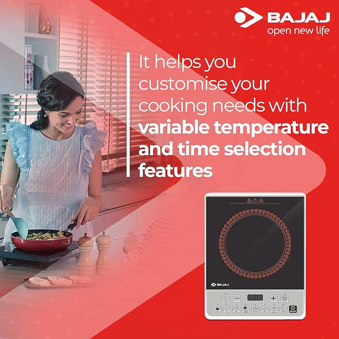 Bajaj Majesty ICX Pearl 1900W Induction Cooktop with Pan sensor and Voltage Pro Technology, Black - Image 2