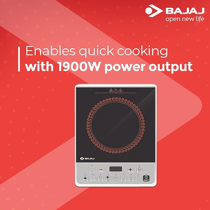 Bajaj Majesty ICX Pearl 1900W Induction Cooktop with Pan sensor and Voltage Pro Technology, Black - Image 3