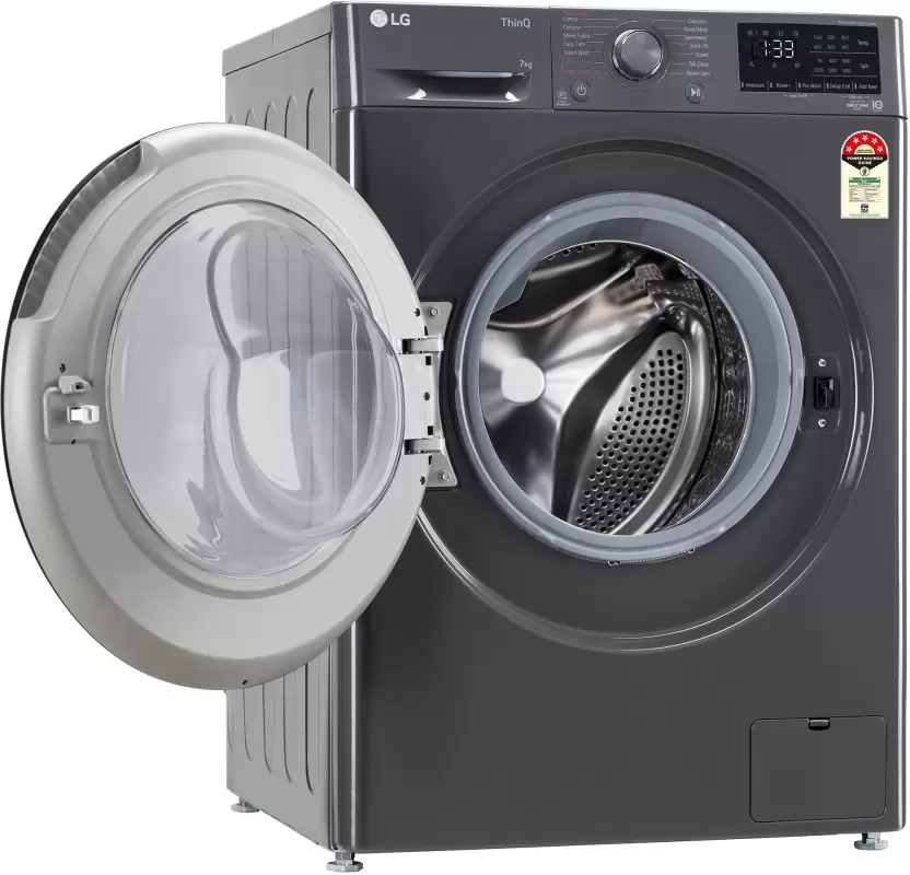LG 7 kg 5 star AI Direct Drive Washer with Steam and ThinQWi-Fi Enabled Fully Automatic Front Load Washing Machine with In-built Heater Grey (FHV1207Z4M) - Image 4