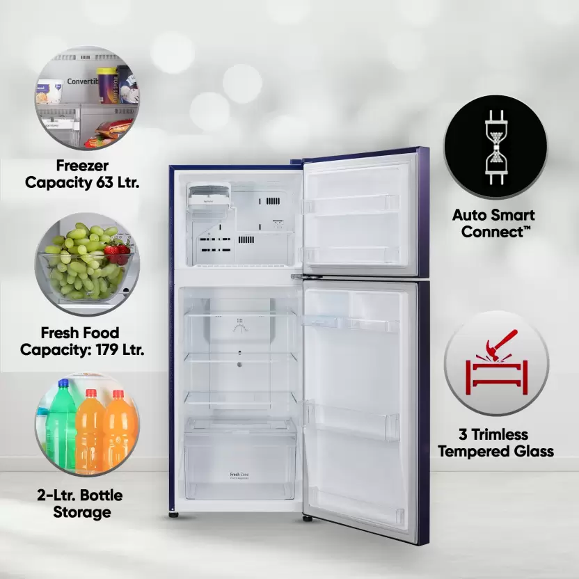 LG 242 L Frost Free Double Door 2 Star Refrigerator (Blue Euphoria, GL-N292BBEY) - Image 3