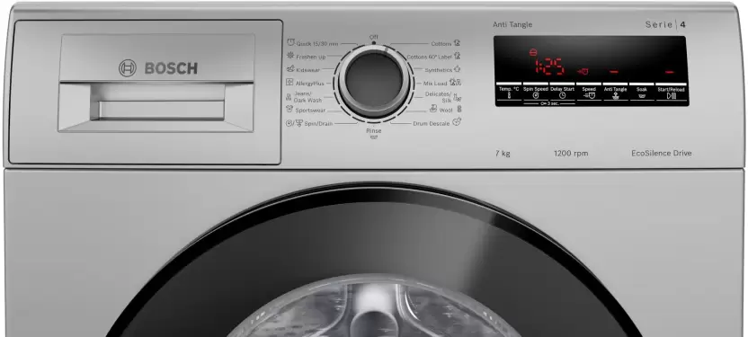 BOSCH 7 kg 1200RPM Fully Automatic Front Load Washing Machine Black, Silver (WAJ24262IN) - Image 4