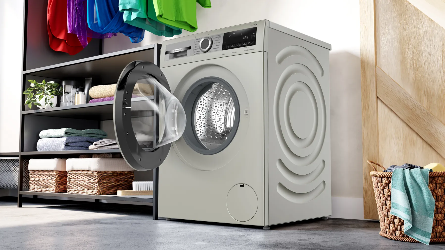 BOSCH 7 kg Fully Automatic Front Load Washing Machine with In-built Heater Silver (WGA1220SIN) - Image 2