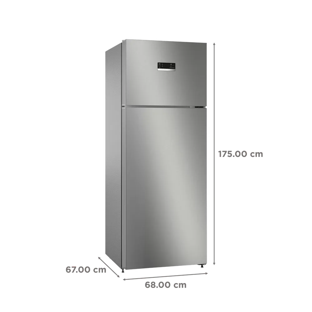 BOSCH Series 4 334 Litres 3 Star Frost Free Double Door Convertible Refrigerator with Temperature Display (CTC35S032I, Sparkly Steel) - Image 2