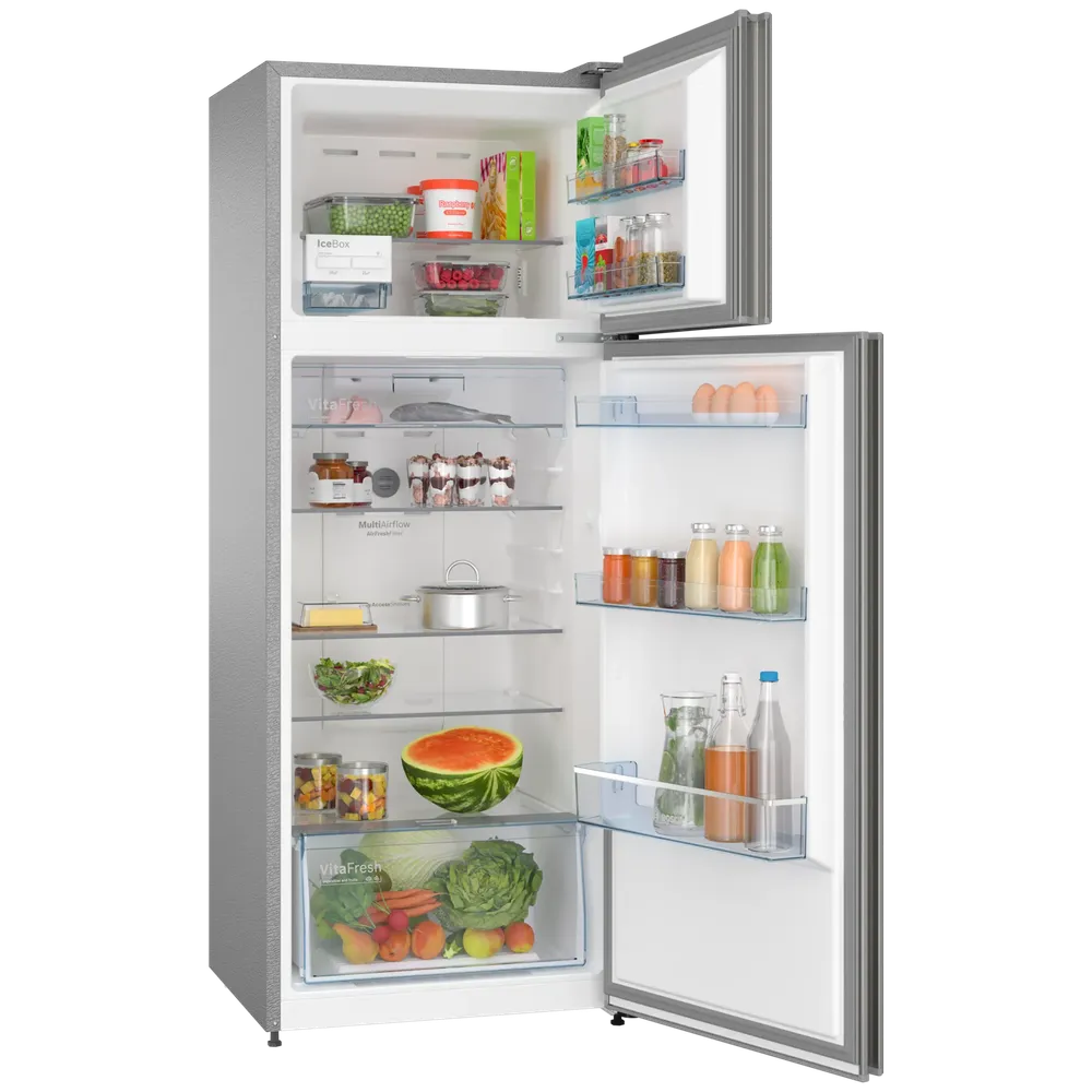 BOSCH Series 4 334 Litres 3 Star Frost Free Double Door Convertible Refrigerator with Temperature Display (CTC35S032I, Sparkly Steel) - Image 3
