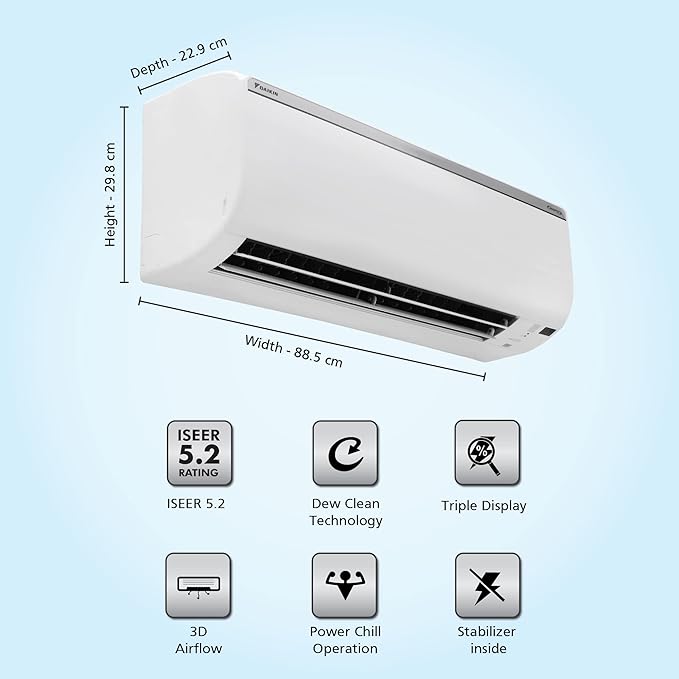 Daikin 1.8 Ton 5 Star Split Inverter AC - White (FTKM60UV16U/RKM60UV16U, Copper Condenser) - Image 3
