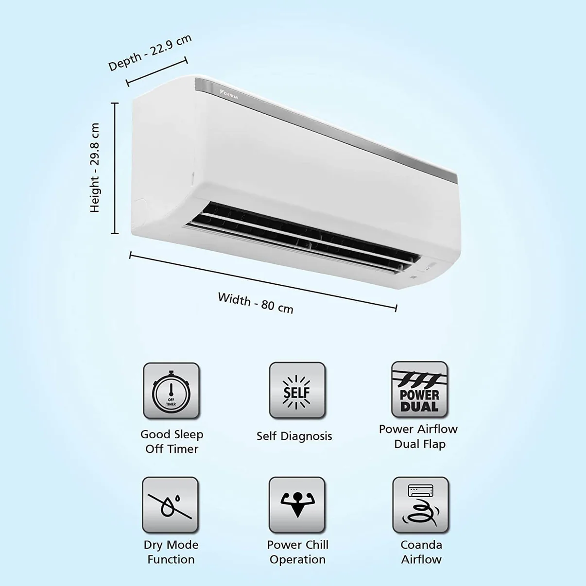 Daikin 0.8 Ton 3 Star, Fixed Speed Split AC (Copper, PM 2.5 Filter, 2022 Model, FTL28U, White) - Image 2