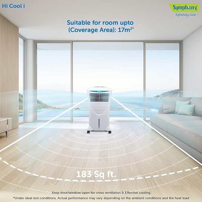 Symphony Hicool i Personal Air Cooler For Home with Remote and Touch Control Panel with Honeycomb Pad, Powerful Blower, i-Pure Technology and Low Power Consumption (31L, White) - Image 2