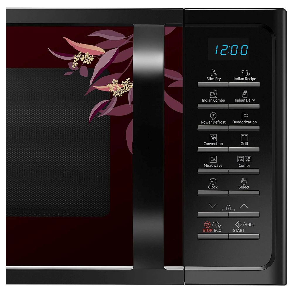 Samsung 28 L Convection Microwave Oven with SlimFry (MC28H5025VR/TL, Black Delight Red Pattern) - Image 5