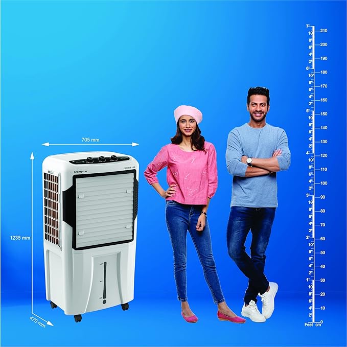 Crompton Optimus Remote Desert Air Cooler- 100L; with 18” Fan, Everlast Pump, Large & Easy Clean Ice Chamber, Humidity Control; White & Black - Image 5