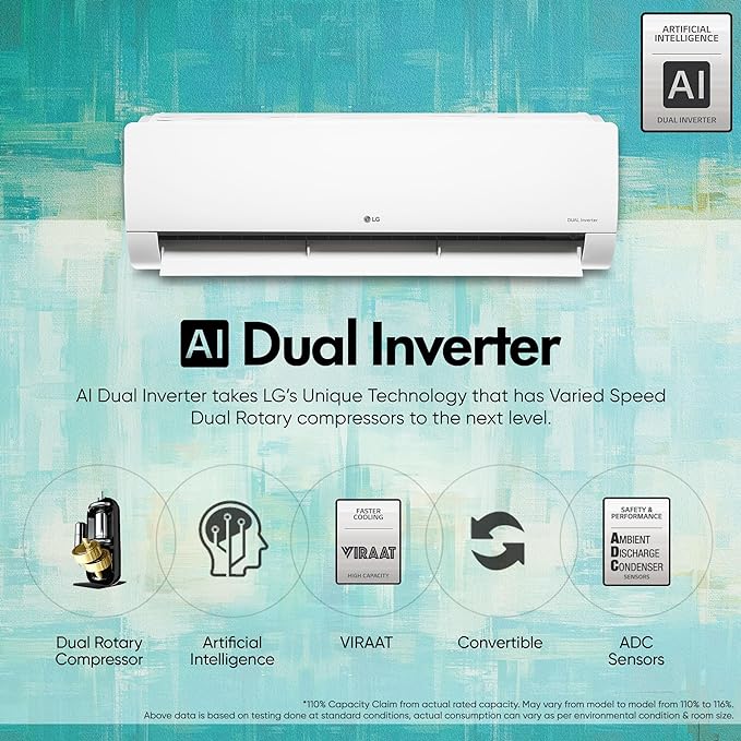 LG 1 Ton 3 Star Dual Inverter Split Ac (Copper, AI Convertible 6-In-1 Cooling, HD Filter with Anti-Virus Protection, 2024 Model, TS-Q12CNXE, White) - Image 4