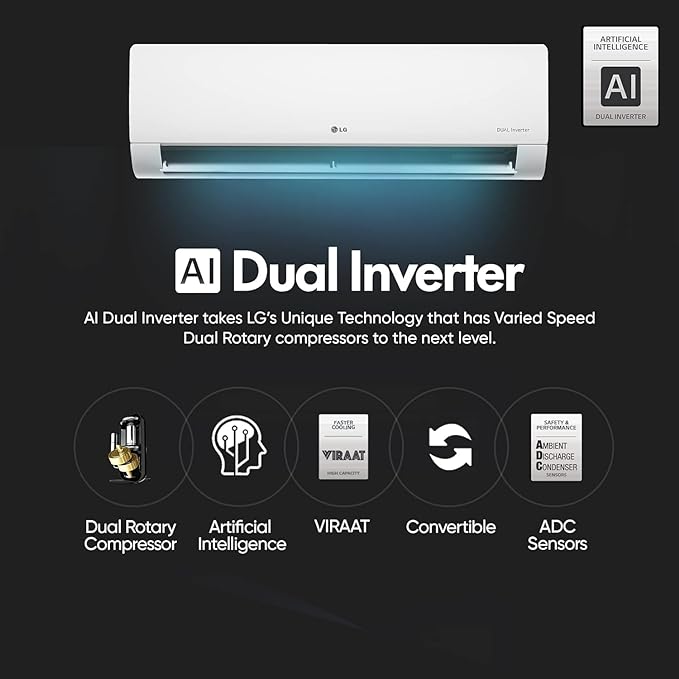 LG 1.5 Ton 5 Star AI DUAL Inverter Split AC (Copper, AI Convertible 6-in-1 Cooling, 4 Way Swing, HD Filter with Anti-Virus Protection, 2024 Model, TS-Q19ENZE, White) - Image 3
