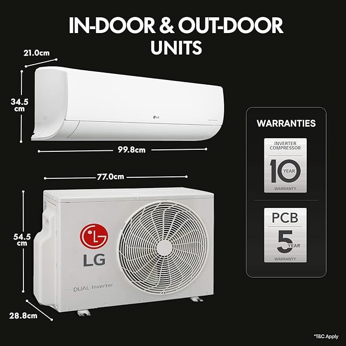 LG 1.5 Ton 5 Star AI DUAL Inverter Split AC (Copper, AI Convertible 6-in-1 Cooling, 4 Way Swing, HD Filter with Anti-Virus Protection, 2024 Model, TS-Q19ENZE, White) - Image 4
